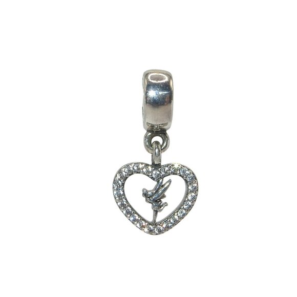 Pandora Rare! Peter Pan Love Tinkerbell Clear CZ & SS .925 Charm 791565CZ - Picture 1 of 7